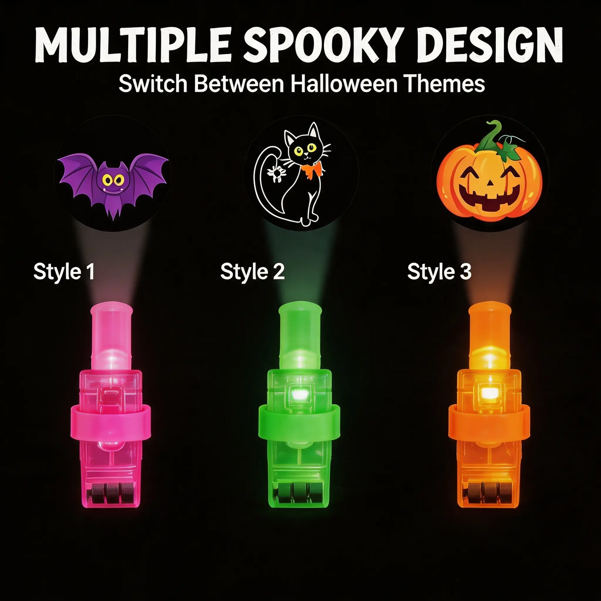 🎃Halloween LED Projection Finger Lights - Multi-Color Trick-Treat Goodie Bag Fillers🎃