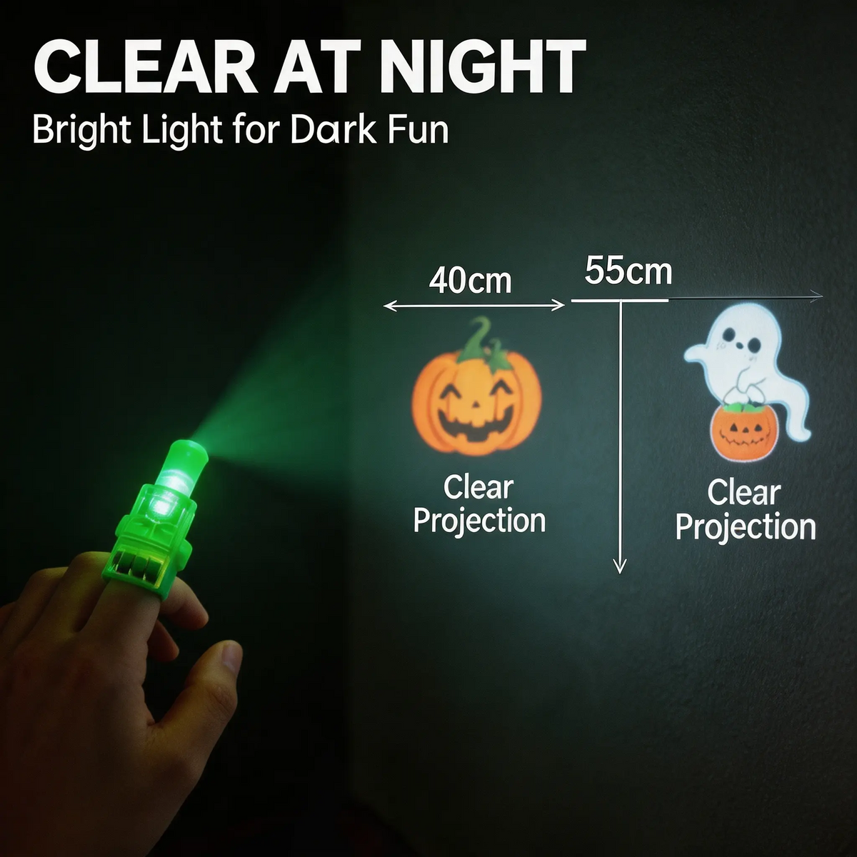 🎃Halloween LED Projection Finger Lights - Multi-Color Trick-Treat Goodie Bag Fillers🎃