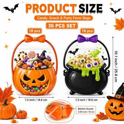 🎃Halloween Plastic Goodie Bags, Trick or Treat Candy Bags 🎃