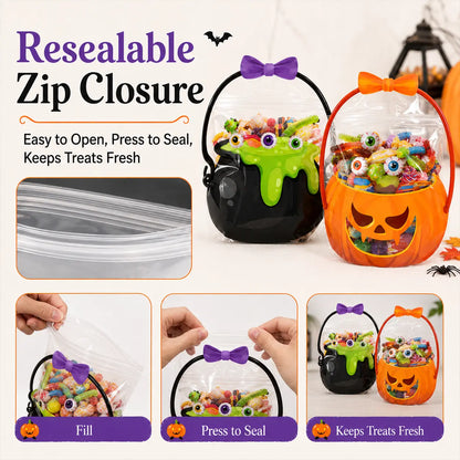 🎃Halloween Plastic Goodie Bags, Trick or Treat Candy Bags 🎃
