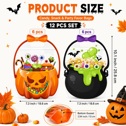 🎃Halloween Plastic Goodie Bags, Trick or Treat Candy Bags 🎃